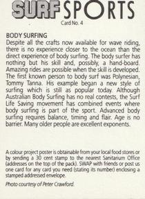 1985 Weet-Bix Surf Sports #4 Body Surfing Back